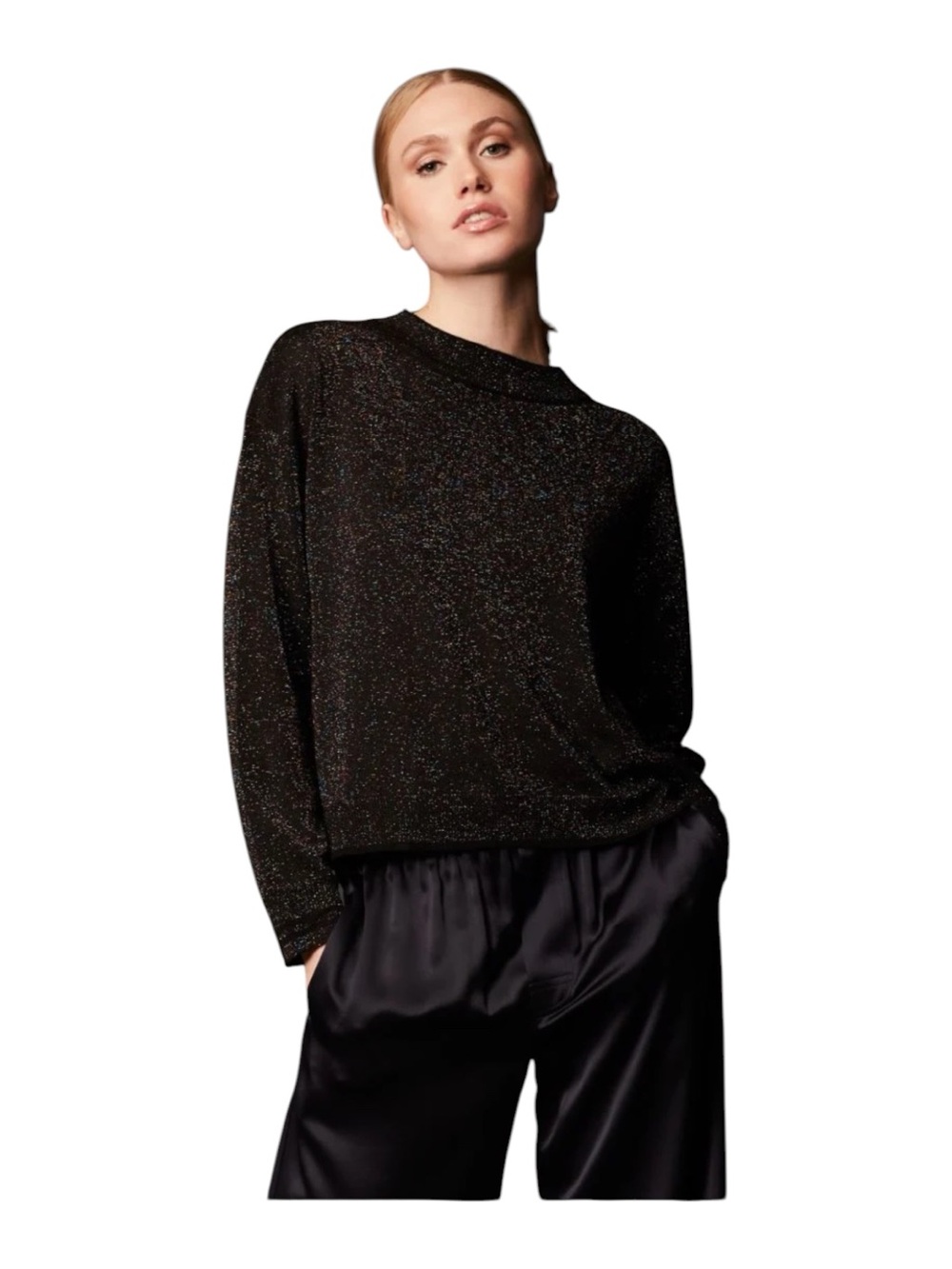 John + Jenn Oscar Sparkle light weight -after the party sweater black Sz M